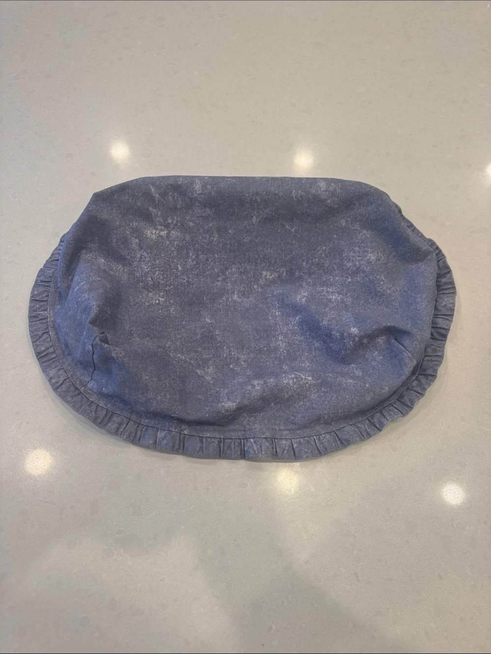 Longaberger Blue purple Ruffled Kitchen Basin Cover